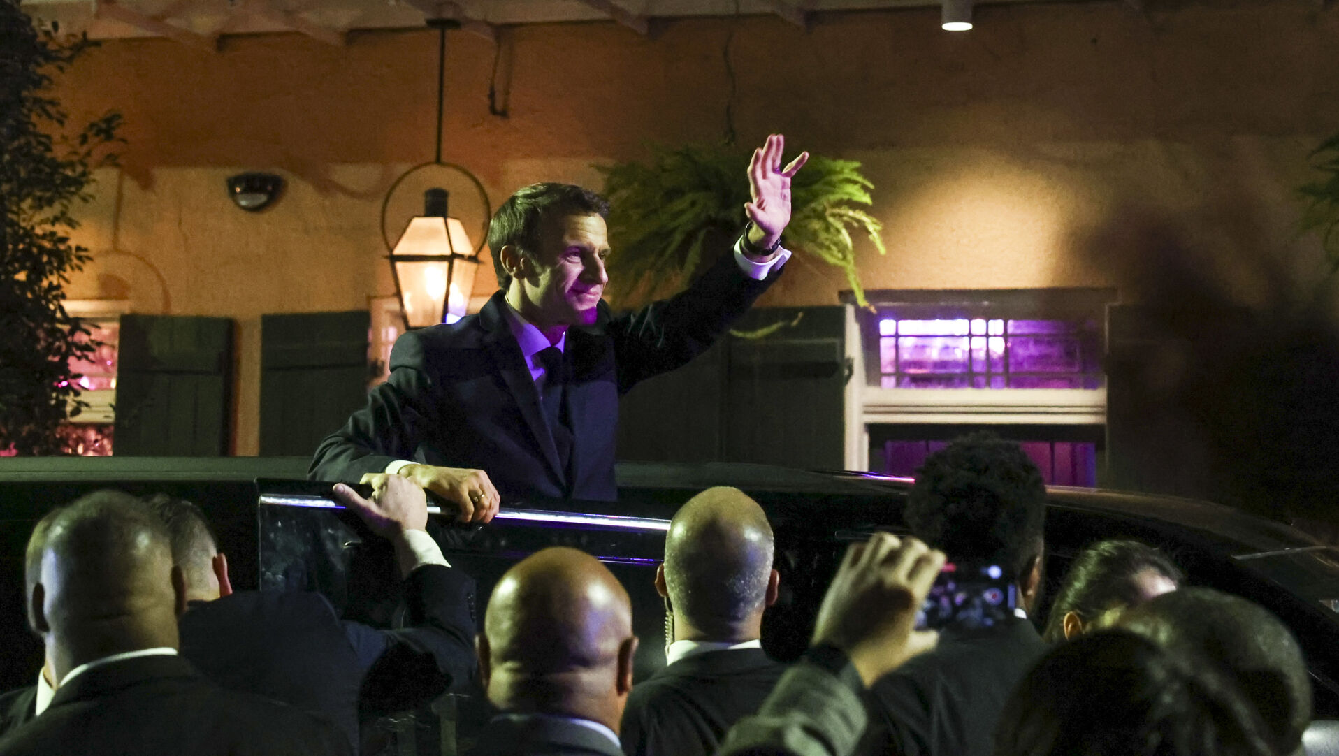 Emmanuel Macron on Frenchmen Street